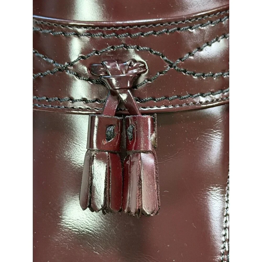 Bostonian Longford Tassel Loafers Burgundy Leather 11M New - Picture 6 of 12